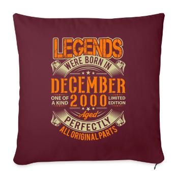 2000 Décembre Birthday Legend - Housse de coussin décorative 45 x 45 cm - bordeaux - Devant