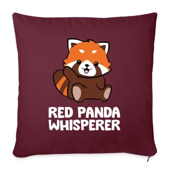 Panda Rouge Chuchoteur Doux Panda Rouge - Housse de coussin décorative 45 x 45 cm - bordeaux - Devant