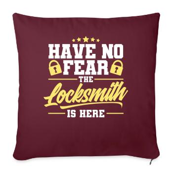 Serrurier crochetage serrurerie employé serrurier - Housse de coussin décorative 45 x 45 cm - bordeaux - Devant