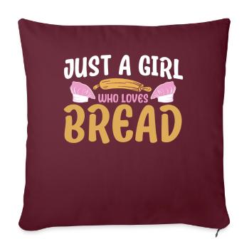 Pain Cuisson Cadeau Boulangerie Citation Boulanger - Housse de coussin décorative 45 x 45 cm - bordeaux - Devant