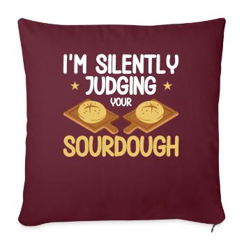 Pain Cuisson Cadeau Boulangerie Citation Boulanger - Housse de coussin décorative 45 x 45 cm - bordeaux - Devant