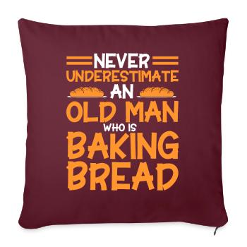 Pain Cuisson Cadeau Boulangerie Citation Boulanger - Housse de coussin décorative 45 x 45 cm - bordeaux - Devant