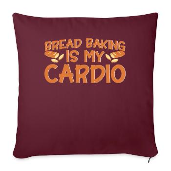 Pain Cuisson Cadeau Boulangerie Citation Boulanger - Housse de coussin décorative 45 x 45 cm - bordeaux - Devant
