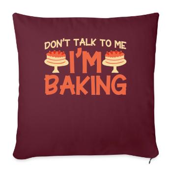 Pain Cuisson Cadeau Boulangerie Citation Boulanger - Housse de coussin décorative 45 x 45 cm - bordeaux - Devant