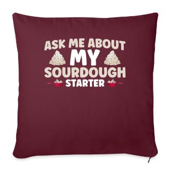 Pain Cuisson Cadeau Boulangerie Citation Boulanger - Housse de coussin décorative 45 x 45 cm - bordeaux - Devant