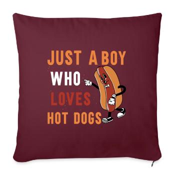 Hotdog Food Lover Hot Dogs Food Hotdog Vendeur de hot-dogs - Housse de coussin décorative 45 x 45 cm - bordeaux - Devant