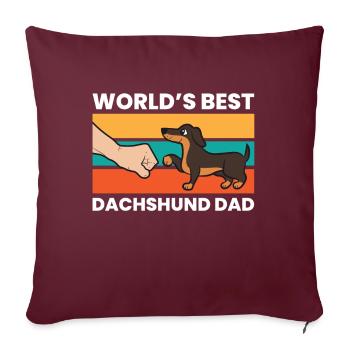 Le meilleur teckel du monde Papa Teckel Papa Chien Chien Papa - Housse de coussin décorative 45 x 45 cm - bordeaux - Devant