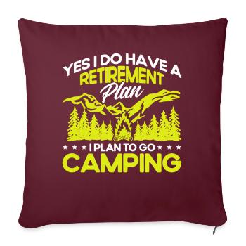Camping Geschenk Lustiger Spruch für Camper - Sofakissenbezug 45 x 45 cm - Burgunderrot - Vorne