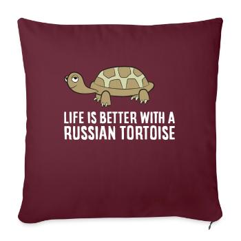 La vie d’animal de compagnie de tortue russe est - Housse de coussin décorative 45 x 45 cm - bordeaux - Devant
