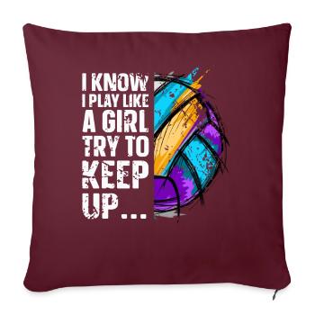Volley-ball - Housse de coussin décorative 45 x 45 cm - bordeaux - Devant