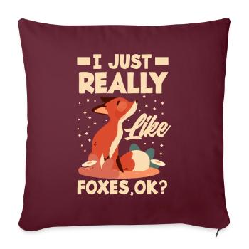 Fuchs Füchse Tiere Geschenkidee - Sofakissenbezug 45 x 45 cm - Burgunderrot - Vorne