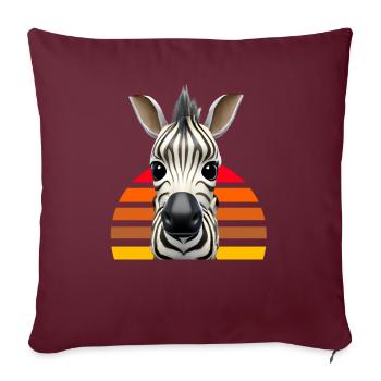 Niedliches Zebra Design - Sofakissenbezug 45 x 45 cm - Burgunderrot - Vorne