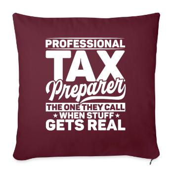 Saison des impôts Journée de l’impôt sur les dons de comptables CPA - Housse de coussin décorative 45 x 45 cm - bordeaux - Devant