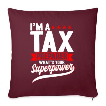 Saison des impôts Journée de l’impôt sur les dons de comptables CPA - Housse de coussin décorative 45 x 45 cm - bordeaux - Devant
