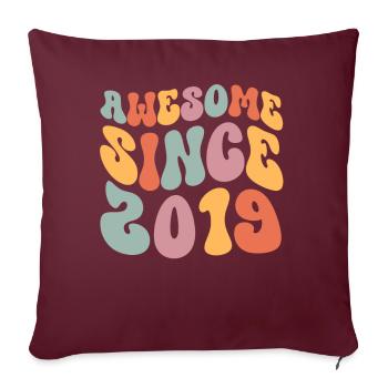 2019 Jahrgang Geburtstag Groovy Vintage Retro - Sofakissenbezug 45 x 45 cm - Burgunderrot - Vorne