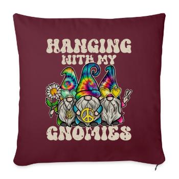Hippie Gnomes Peace Tie Dye - Housse de coussin décorative 45 x 45 cm - bordeaux - Devant