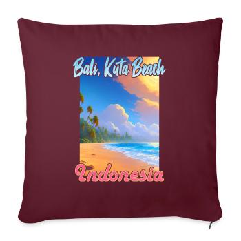 Bali Kuta Beach, Indonésie - Housse de coussin décorative 45 x 45 cm - bordeaux - Devant