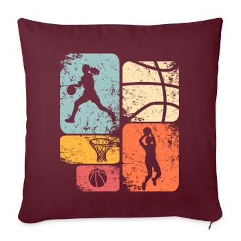 Basket-ball Basketteur Basketteur féminin - Housse de coussin décorative 45 x 45 cm - bordeaux - Devant