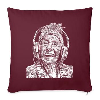 Vintage Vibes: Hippie Happiness T-Shirt Experience - Housse de coussin décorative 45 x 45 cm - bordeaux - Devant