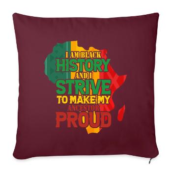 Black History Month Black History - Sofakissenbezug 45 x 45 cm - Burgunderrot - Vorne