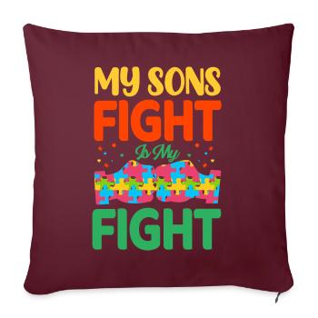 Autisme Autiste - Housse de coussin décorative 45 x 45 cm - bordeaux - Devant
