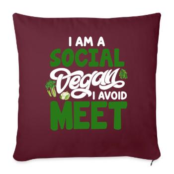 Véganisme végétalien - Housse de coussin décorative 45 x 45 cm - bordeaux - Devant