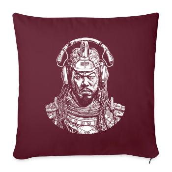 Guerrier des sons : Samouraï urbain en chemise - Housse de coussin décorative 45 x 45 cm - bordeaux - Devant