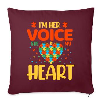 Autisme Autiste - Housse de coussin décorative 45 x 45 cm - bordeaux - Devant