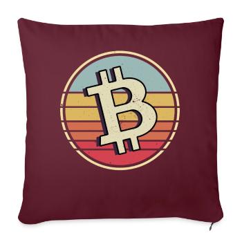 Bitcoin Crypto Crypto-monnaie - Housse de coussin décorative 45 x 45 cm - bordeaux - Devant