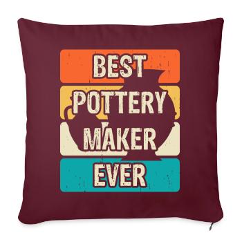 Poterie Poterie Poterie - Housse de coussin décorative 45 x 45 cm - bordeaux - Devant