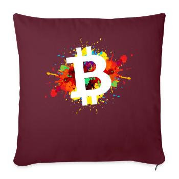 Bitcoin Crypto Crypto-monnaie - Housse de coussin décorative 45 x 45 cm - bordeaux - Devant