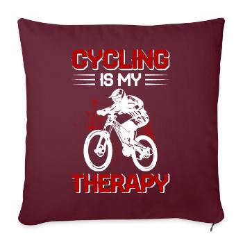 Cycling Is My Therapy - Sofakissenbezug 45 x 45 cm - Burgunderrot - Vorne