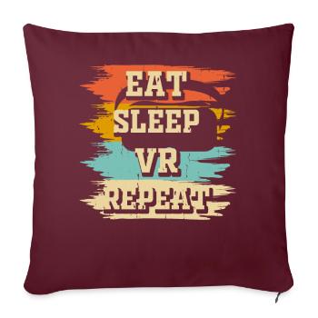 Réalité virtuelle VR - Housse de coussin décorative 45 x 45 cm - bordeaux - Devant