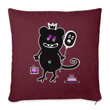 Enfants Anniversaire Monster Ballon Félicitations - Housse de coussin décorative 45 x 45 cm - bordeaux - Devant
