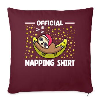 amant paresseux endormi pingouin mignon sieste - Housse de coussin décorative 45 x 45 cm - bordeaux - Devant