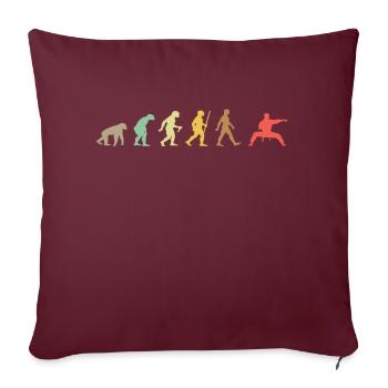 Vintage Judo Retro Martial Arts Evolution - Housse de coussin décorative 45 x 45 cm - bordeaux - Devant