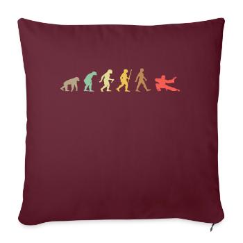 Vintage Judo Retro Martial Arts Evolution - Housse de coussin décorative 45 x 45 cm - bordeaux - Devant