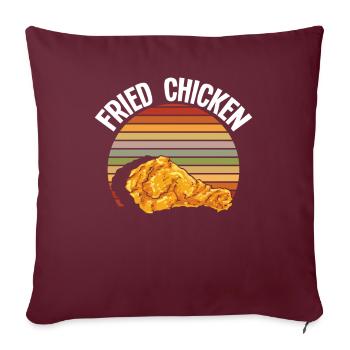 Poulet frit rétro - Housse de coussin décorative 45 x 45 cm - bordeaux - Devant