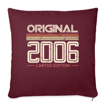 18e anniversaire 2006 Année de naissance - Housse de coussin décorative 45 x 45 cm - bordeaux - Devant