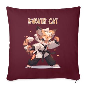 Drôle de Karaté Chat MMA Kawaii Arts Martiaux - Housse de coussin décorative 45 x 45 cm - bordeaux - Devant