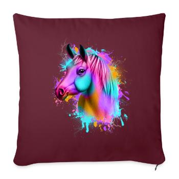 Pferd Graffiti Bunt - Sofakissenbezug 45 x 45 cm - Burgunderrot - Vorne