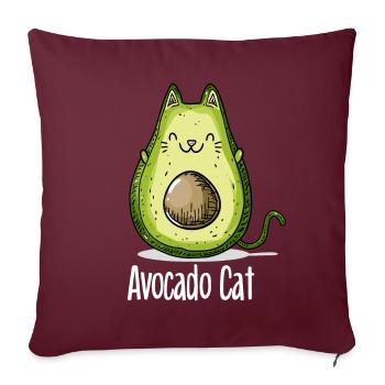Avocat chat chats cadeau végétarien - Housse de coussin décorative 45 x 45 cm - bordeaux - Devant