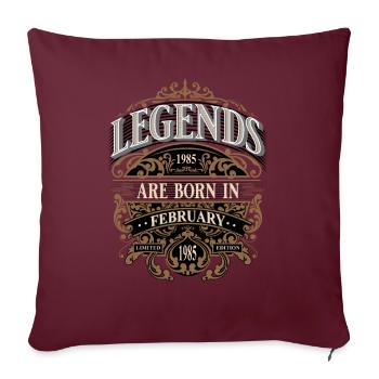 1985 Février Naissance Anniversaire Année de naissance - Housse de coussin décorative 45 x 45 cm - bordeaux - Devant