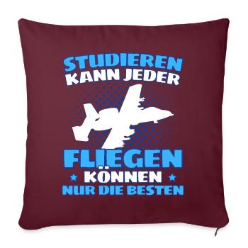 Fliegen Flugzeug Pilot Flieger Modellbau Piloten - Sofakissenbezug 45 x 45 cm - Burgunderrot - Vorne