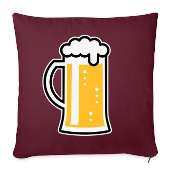 Chope de bière (Bière / Chope de bière / Verre à bière / L / 3C) - Housse de coussin décorative 45 x 45 cm - bordeaux - Devant