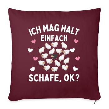 J’AIME LES MOUTONS ! Mouton Berger Mouton - Housse de coussin décorative 45 x 45 cm - bordeaux - Devant