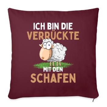 JE SUIS LE FOU AVEC LE MOUTON - Mouton - Housse de coussin décorative 45 x 45 cm - bordeaux - Devant
