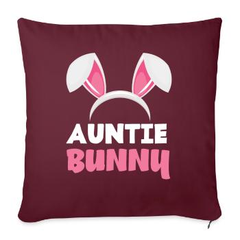 Tante Hase Osterhasenohren Ostern - Sofakissenbezug 45 x 45 cm - Burgunderrot - Vorne