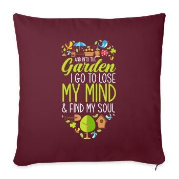 Garden Soul Jardinier amateur - Housse de coussin décorative 45 x 45 cm - bordeaux - Devant