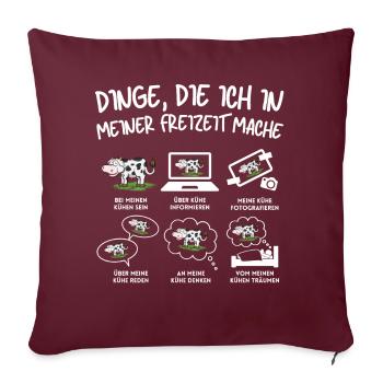 VACHES DRÔLES VACHE FERMIER DISANT DRÔLE DE VACHE FEMME DE FERMIER - Housse de coussin décorative 45 x 45 cm - bordeaux - Devant